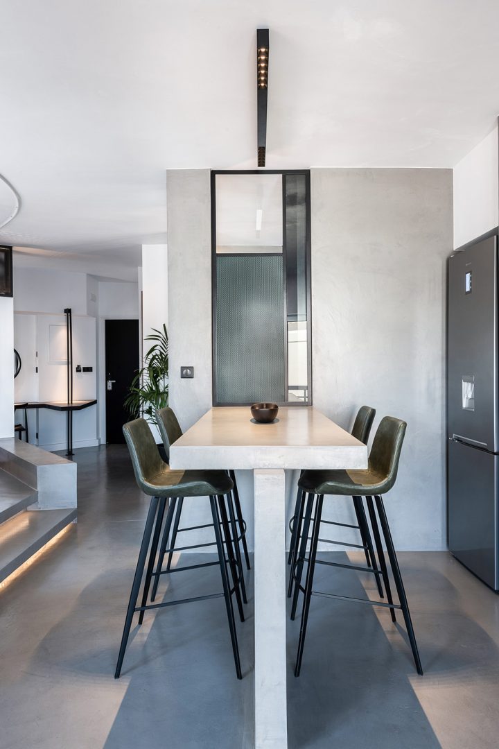 Loft interior, dining room view