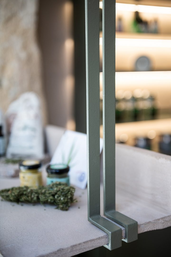Store interior,selves with cannabis products