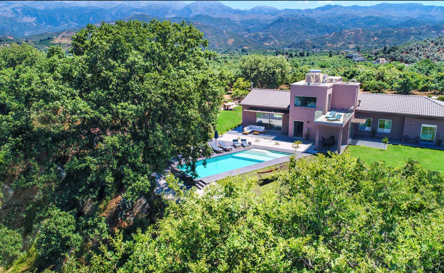 Villa's exterior from above