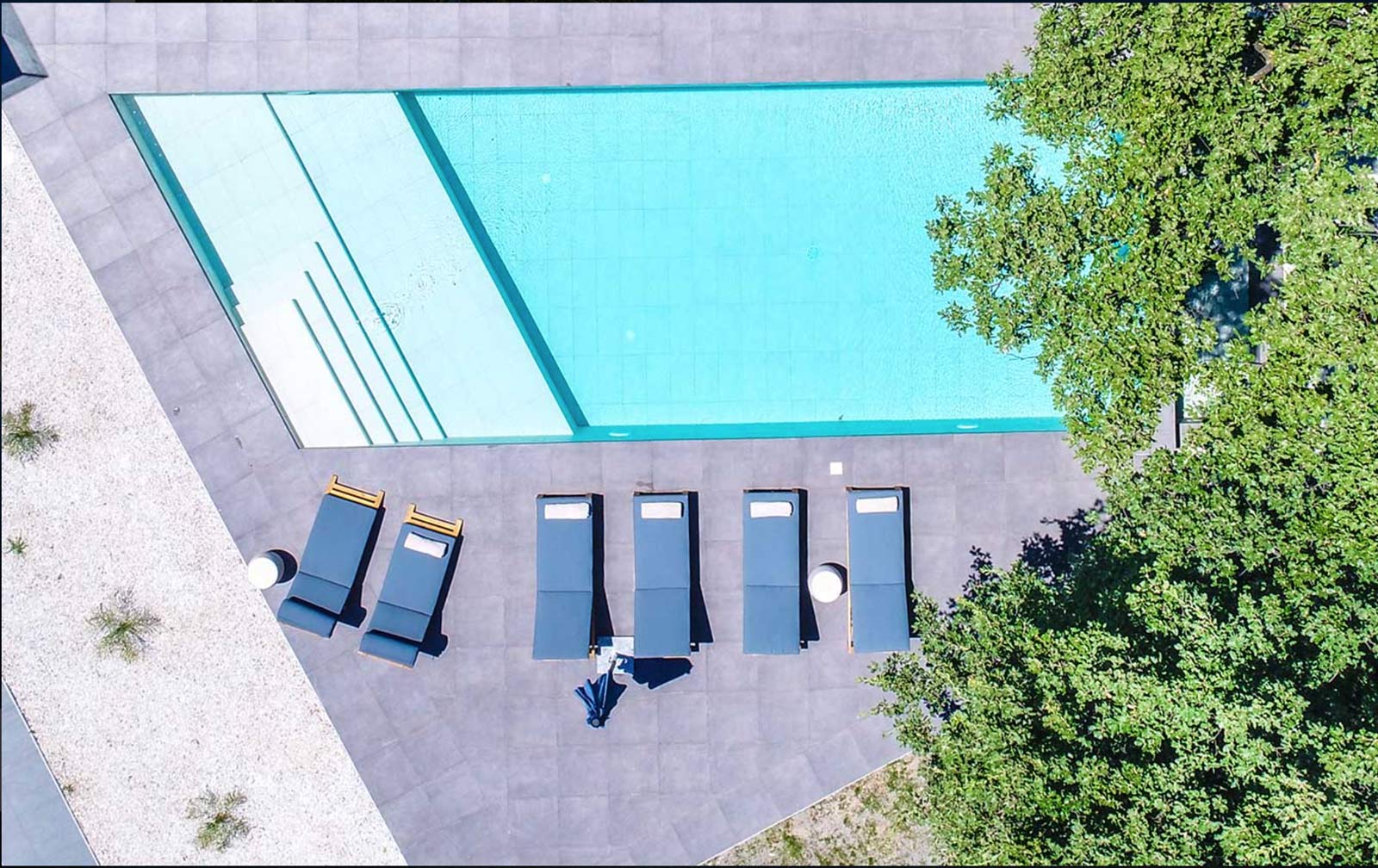 Hotel's pool from above